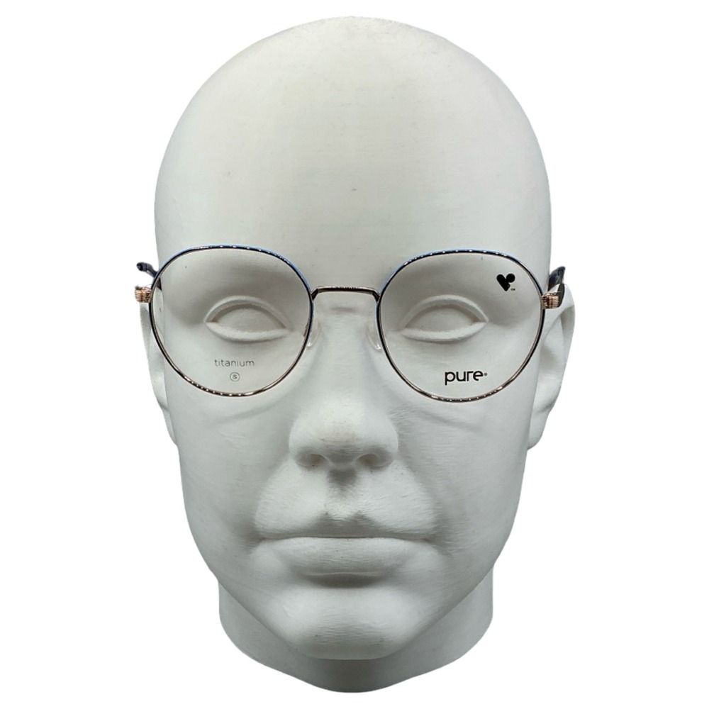 Pure P-5027 770 Rose Gold Blue Titanium Eyeglasses Frames 49-20-140 NEW